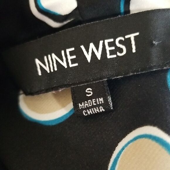 Nine West Black Polka Dot Sleeveless Top Sz S - Picture 6 of 9